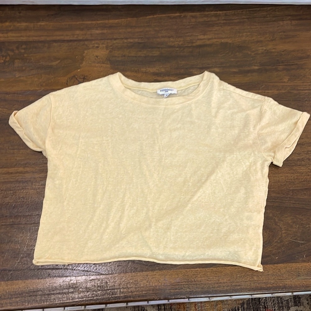 Yellow Relaxed Crop T-Shirt Size XL